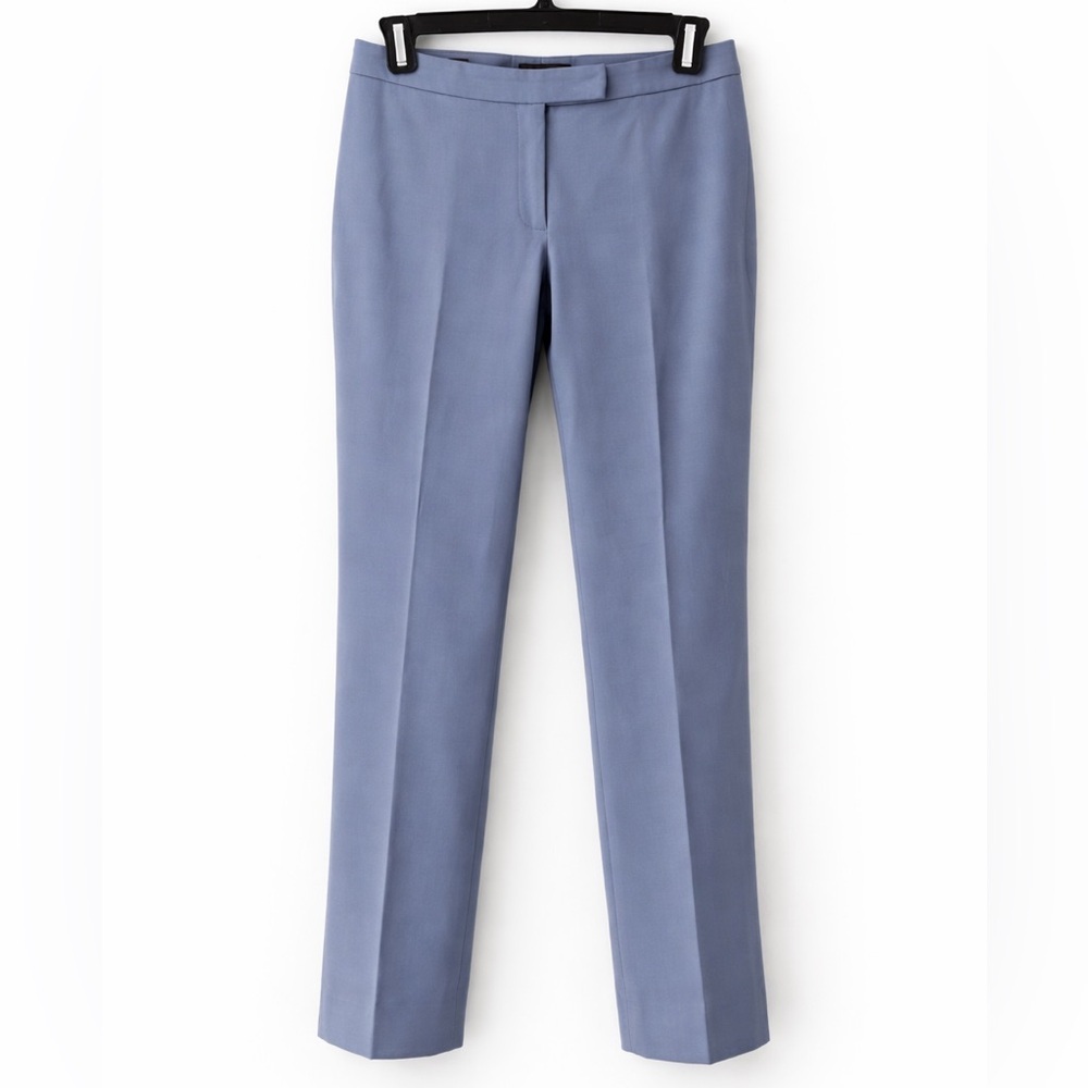 Peserico Italy Slate Blue Tailored Ankle Pants Slim Stretch Cotton Size 40 US 4